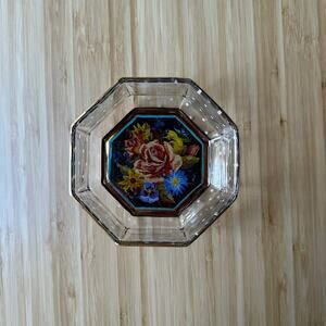 Vintage Mackenzie-Childs Octagonal Glass Cereal Bowl Garland Floral Replacement